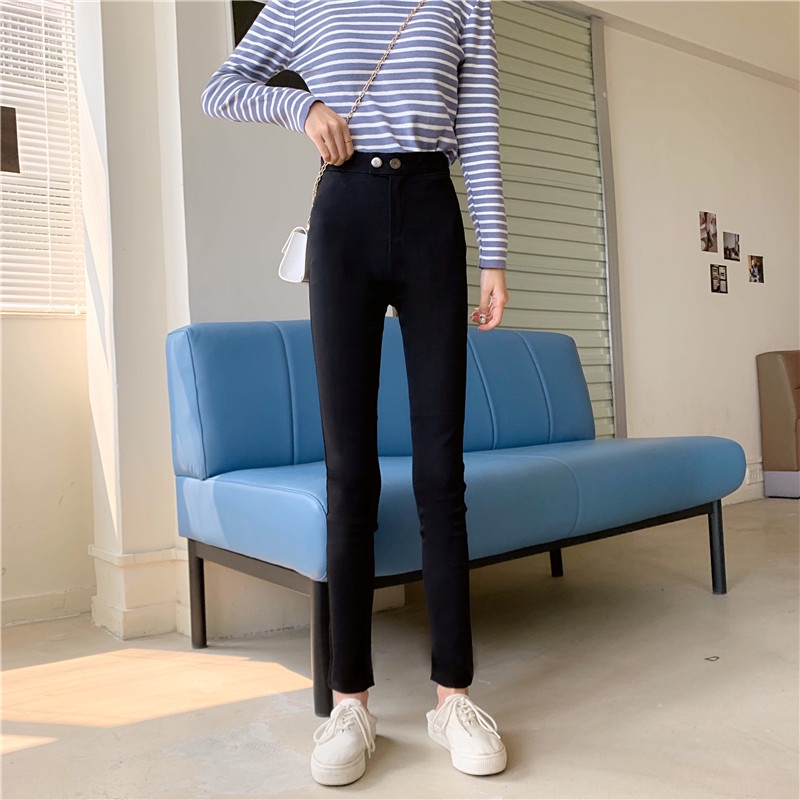 SUXI Quần dài lưng cao thiết kế thời trang dáng ôm dành cho nữ