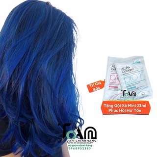 Combo Tóc Nhuộm Màu Xanh Dương ( Blue ) + Oxy