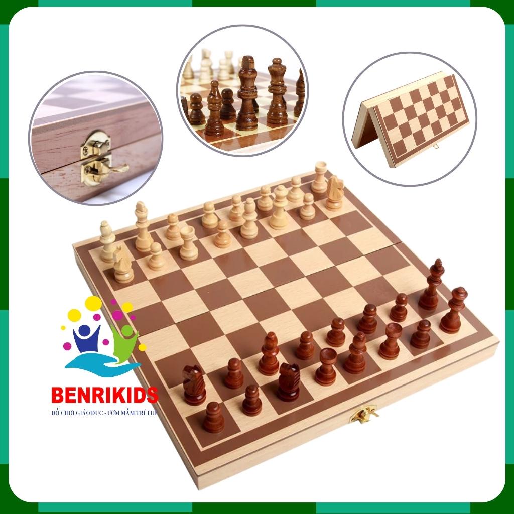 Bộ Cờ Vua Bằng Gỗ + Hộp Đựng Kiêm Bàn Cờ, Cờ Vua Đồ Chơi Nhiều Chọn Lựa Cao Cấp