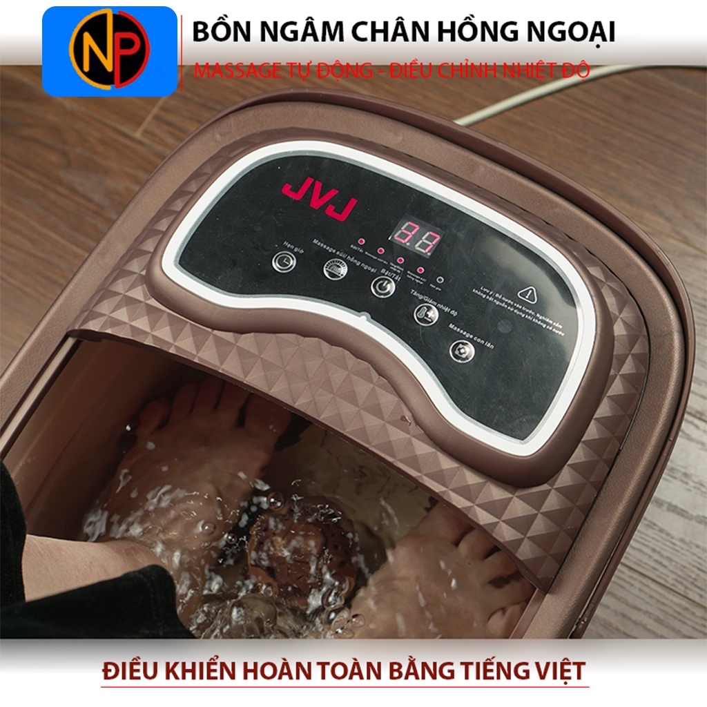 [ Giảm 200K ] Bồn ngâm chân JVJ B2 massage tự động bằng con lăn massage, sủi sục khí, có hồng ngoại - BH 12T CHÍNH HÃNG