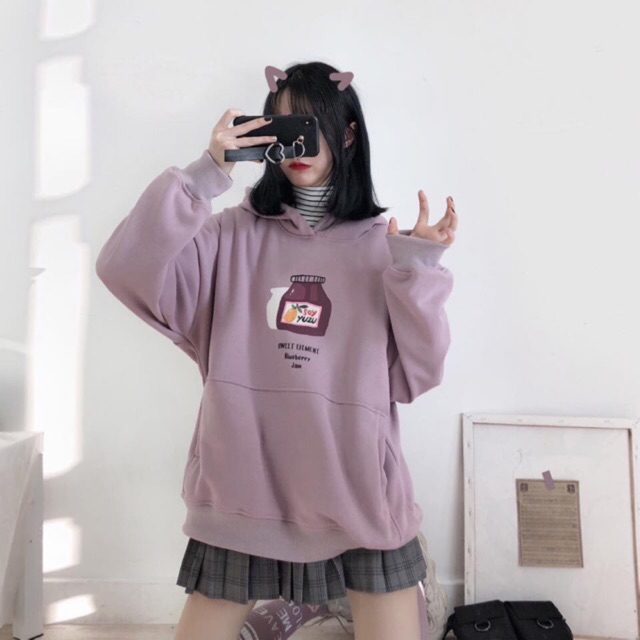 Áo Khoác Hoodie Nỉ Bông Soy màu TÍM ❤️/Nam nữ unisex/FREESHIP 99K❤️