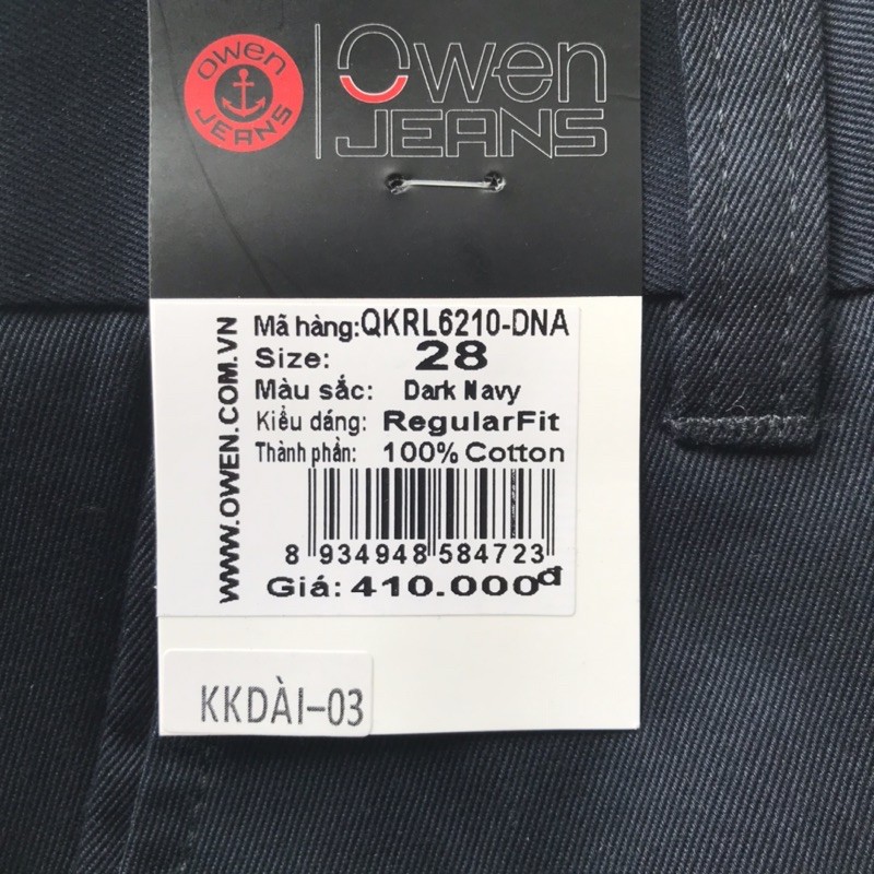 QUẦN NAM KAKI OWEN (Chính hãng giá rẻ) QKRL6210-DNA giá 562k giảm còn