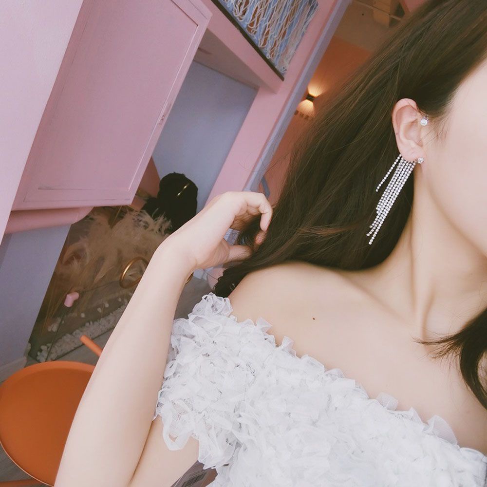 1 khuyên kẹp tai tua rua nhiều màu thời trang cho nữ