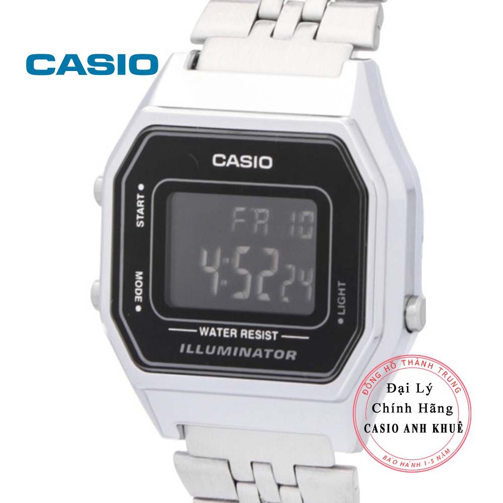 Đồng hồ điện tử nữ Casio Vintage LA680WA-1BDF dây kim loại