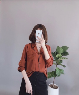 Áo sơ mi cổ vest thiết kế