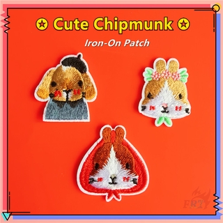 1 Sticker Ủi Thêu Hình Sóc Chuột Chipmunk