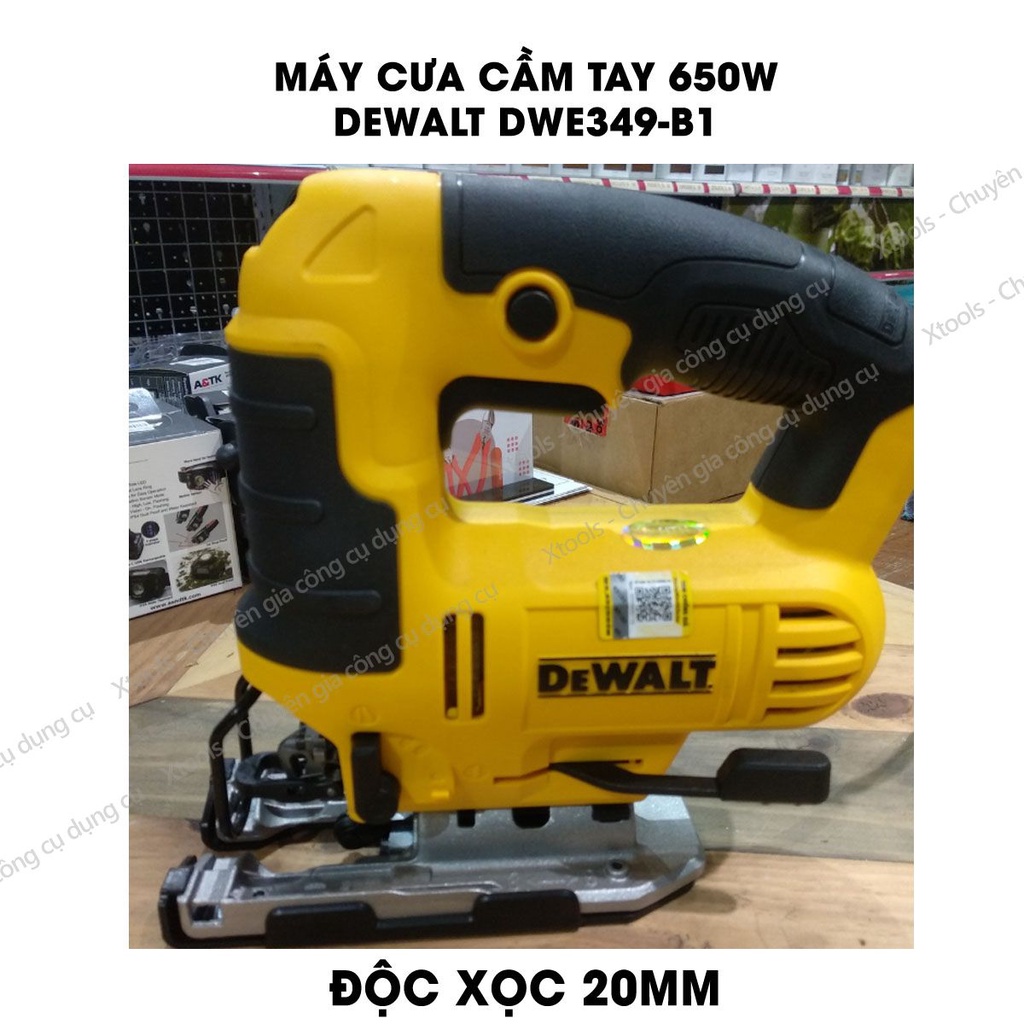 Máy cưa lọng cầm tay DeWALT DWE349-B1 650W máy cưa đa năng, cưa gỗ, kim loại, ống nhựa, góc cắt xiên 45 độ