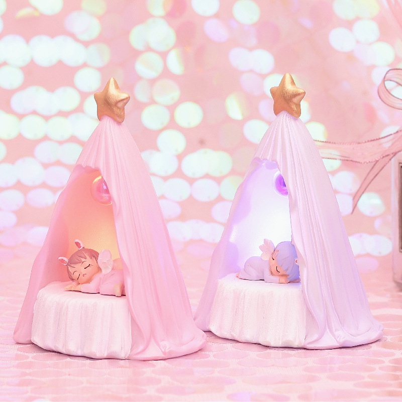 [Hàng sẵn] Đèn ngủ hình Annie ngủ lều, Có 2 màu lựa chọn, đèn LED DECOR dễ thương, Đèn ngủ cho bé, Đèn trang trí phòng