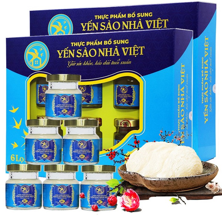 Combo 2 Hộp Yến Không Đường Nhà Việt Cho Người Tiểu Đường 18% (6 lọ/hộp)