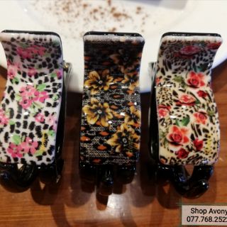 Kẹp tóc càng cua 3 răng in hoa - Honey