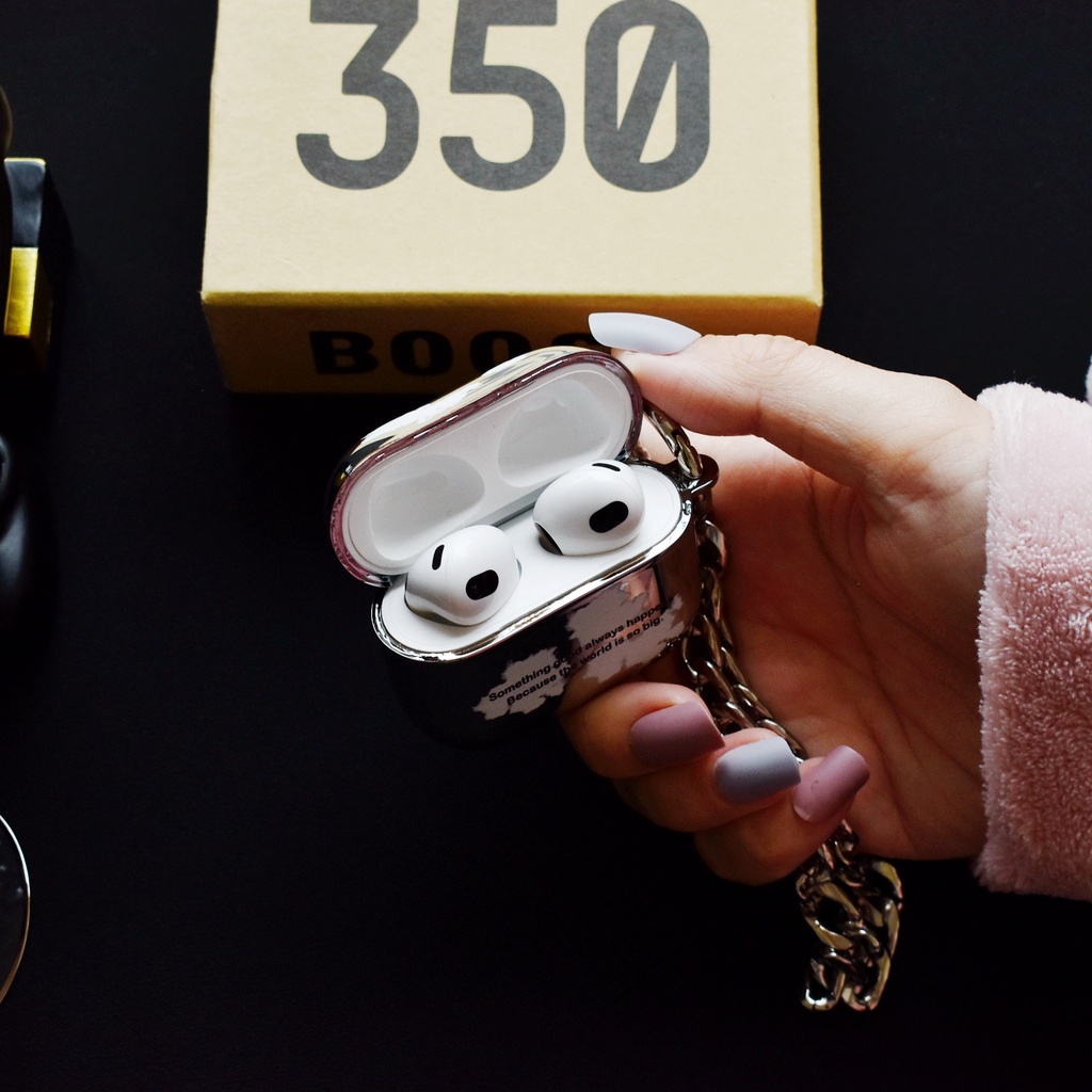 Vỏ Bảo Vệ Hộp Sạc Tai Nghe Bluetooth AirPods 1 2 pro 3 2021 gen3 Bluetooth Bằng PC Cứng Mạ Điện Họa Tiết Đám Mây Trắng Mạ Điện Màu Bạc