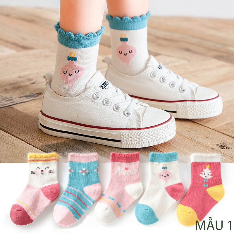 Combo 2 Đôi Tất Cao Cổ Cho Bé babyloveGo Họa Tiết Đáng Yêu Từ 0 Đến 8 Tuổi Giá Tốt