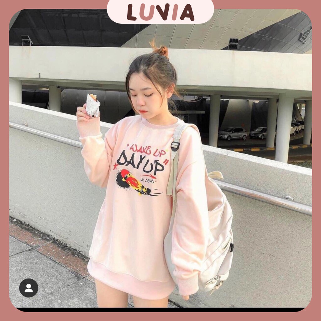 Áo Nỉ Sweater Nữ Form Rộng Tay Bồng Unisex Phong Cách Hàn Quốc  In Chữ DAY UP | BigBuy360 - bigbuy360.vn