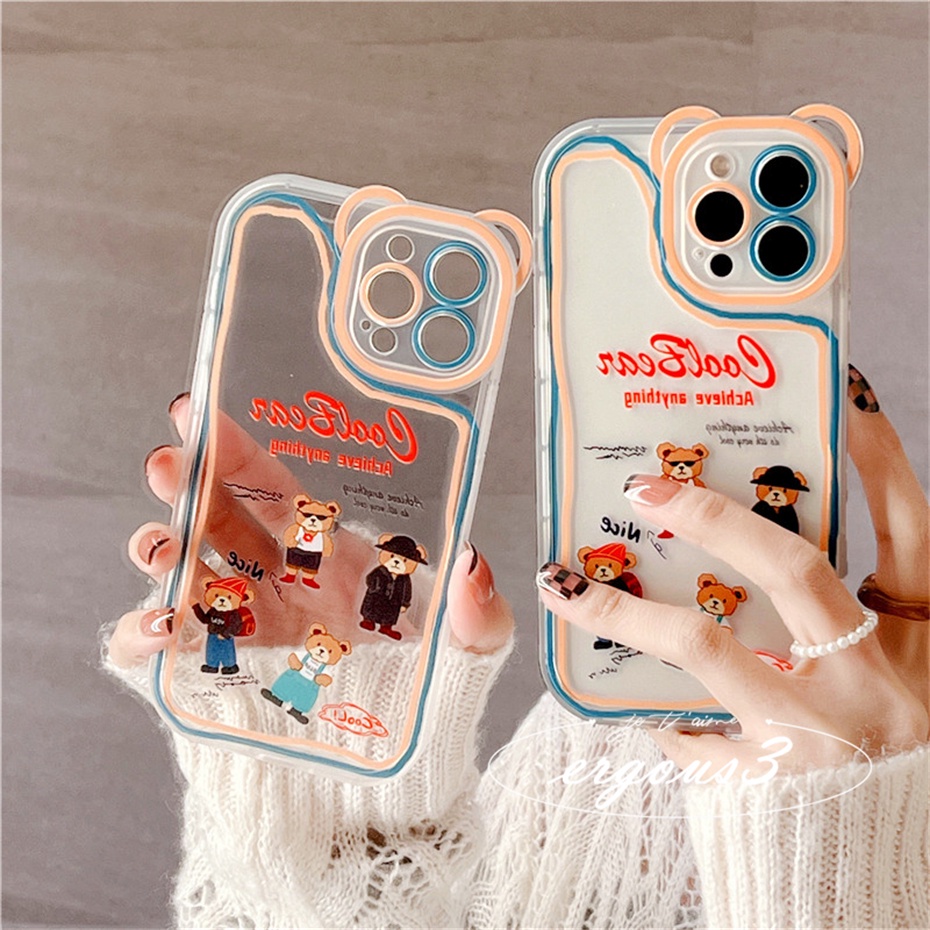 Ốp Điện Thoại Mềm Họa Tiết Gấu Hoạt Hình Dễ Thương Cho iPhone 14 13 12 11 Pro Max SE2020 X XR Xs Max 7 8 6 6s Plus