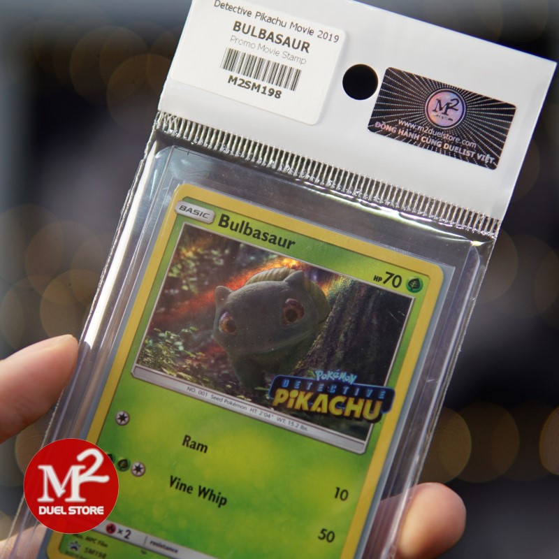 Lá bài Pokemon TCG - Bulbasaur SM198 - Thuộc phim điện ảnh Detective Pikachu - Sword &amp; Shield - Giao hàng như ảnh