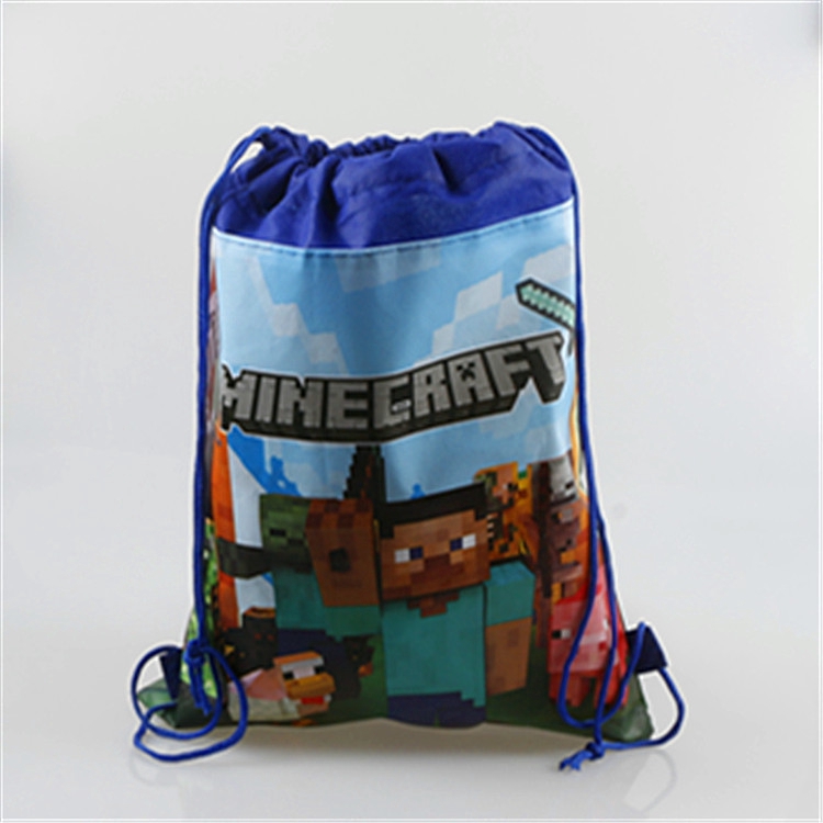 Balo dây rút 36cm x 27cm in hình game Minecraft dùng đựng đồ bơi/ chơi thể thao/ đi bộ đường dài/ làm quà tặng