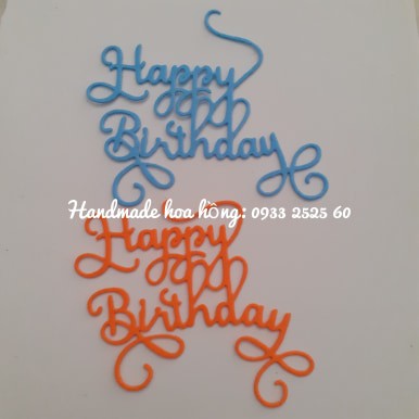 5 chữ HAPPY BIRTHDAY, bằng xốp, 7.9x7.1cm -Hình trang trí thiệp -Phụ kiện trang trí handmade - DIY - Thủ công, mỹ thuật