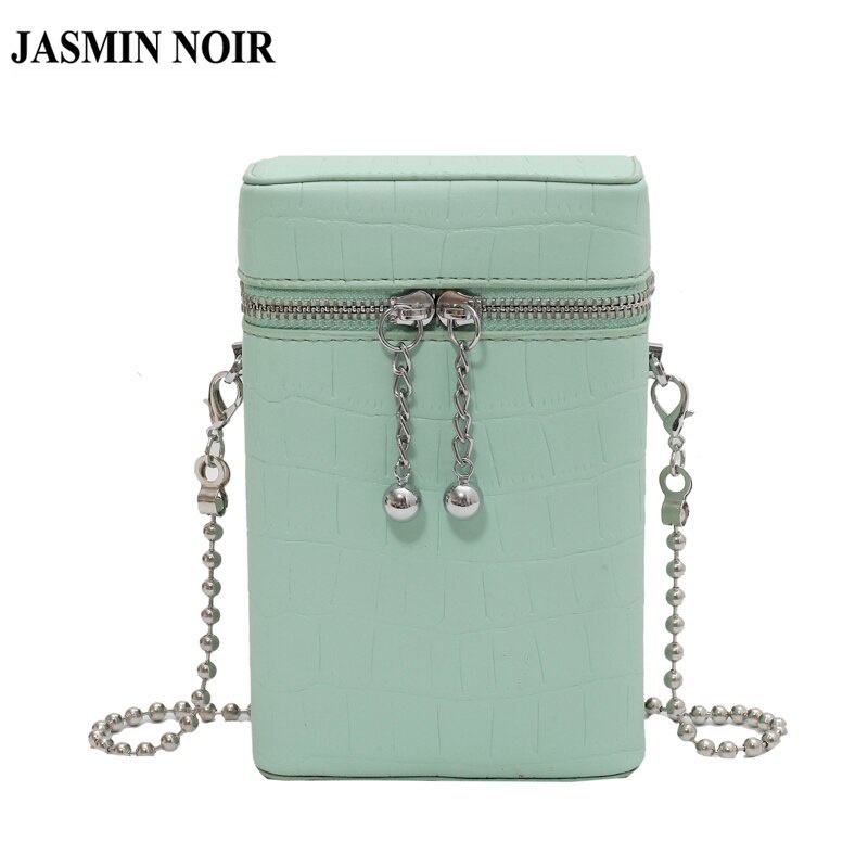 Túi Đeo Vai JASMIN NOIR Bằng Da PU Nhỏ Gọn Phối Dây Xích Thời Trang Cho Nữ