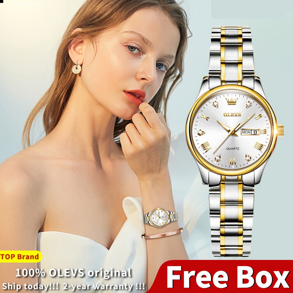 Đồng hồ nữ Fullbox dây thép không gỉ, mặt kính chống trầy xước, chống nước 3atm, đồng hồ nữ đẹp phong cách Hàn Quốc