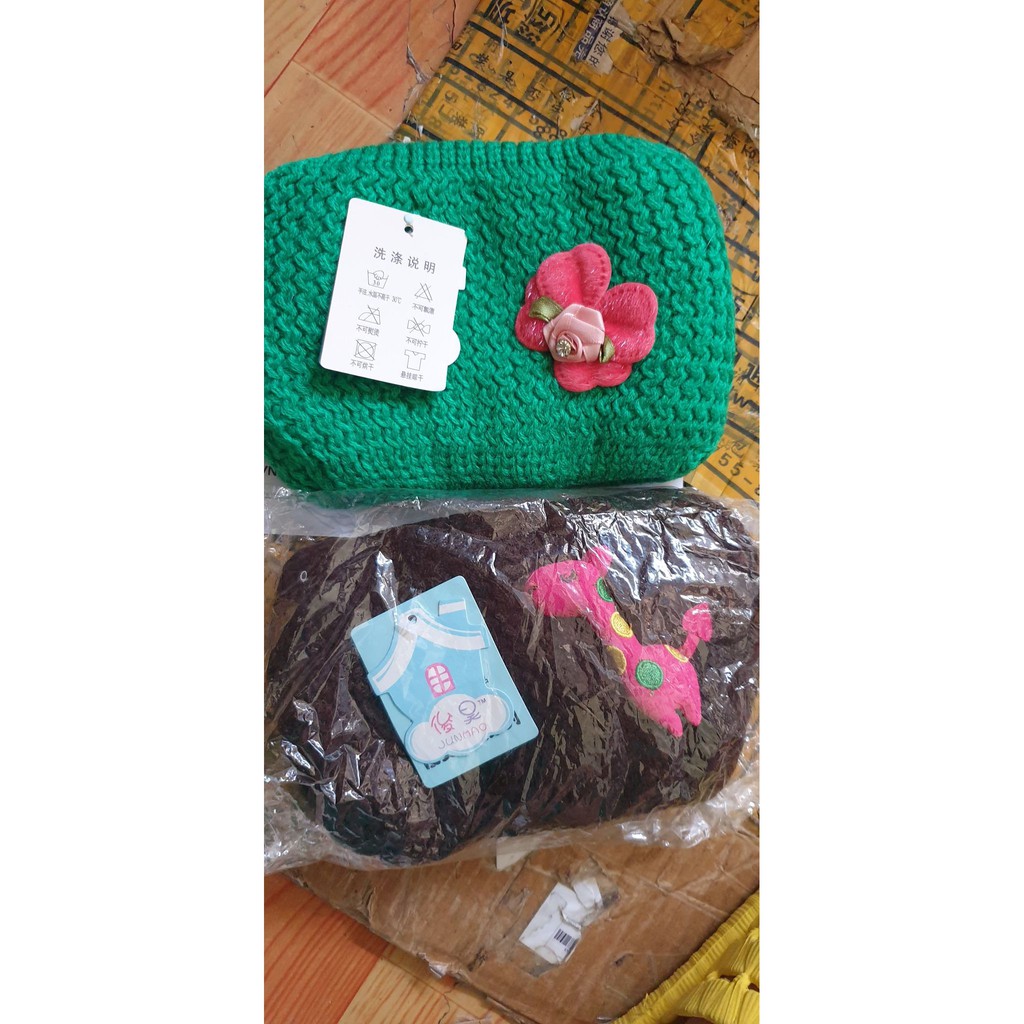 Khăn len ống bông hoa giữ ấm cho bé gái từ 6 tháng trở lên (ảnh thật)