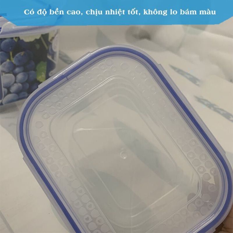Bộ 3 hộp đựng thực phẩm Tiện Lợi - An Toàn có khóa chắc chắn.