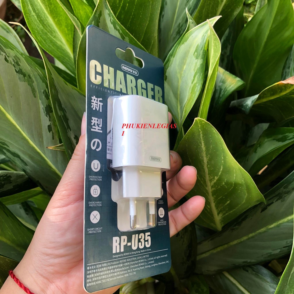 Cốc sạc 2 cổng usb Remax U35 2 USB công suất 2.1A