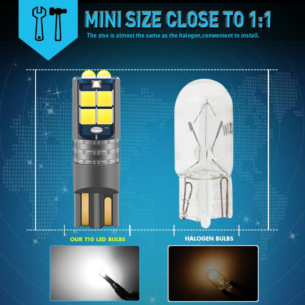 FENDER 1 Đèn LED 12V 24V T10/W5W Canbus Cho Xe Hơi