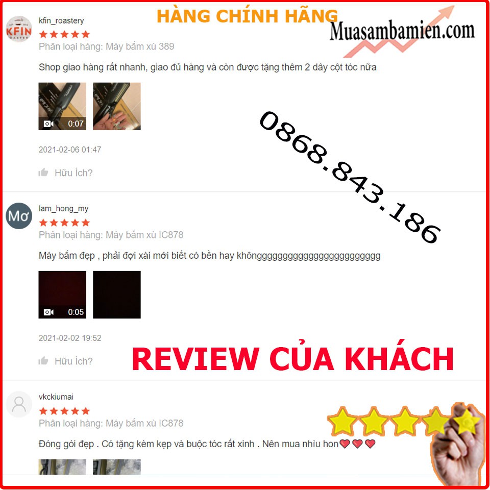 Máy bấm tóc bản lớn Hàn Quốc Tặng Kèm kẹp vịt chia tóc