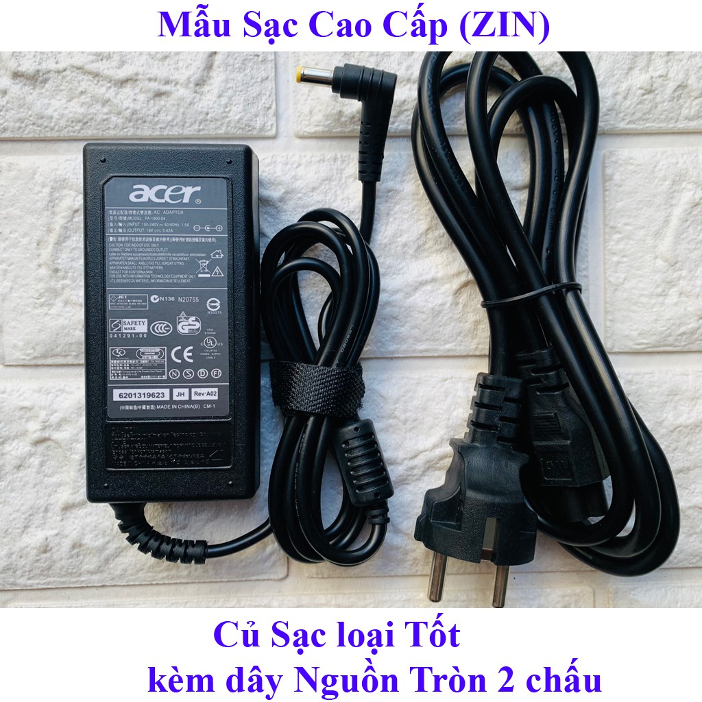 Sạc Laptop Acer 19V–3.42A – 65W (Adapter Acer 19V – 3.42A – 65W) Kèm dây nguồn