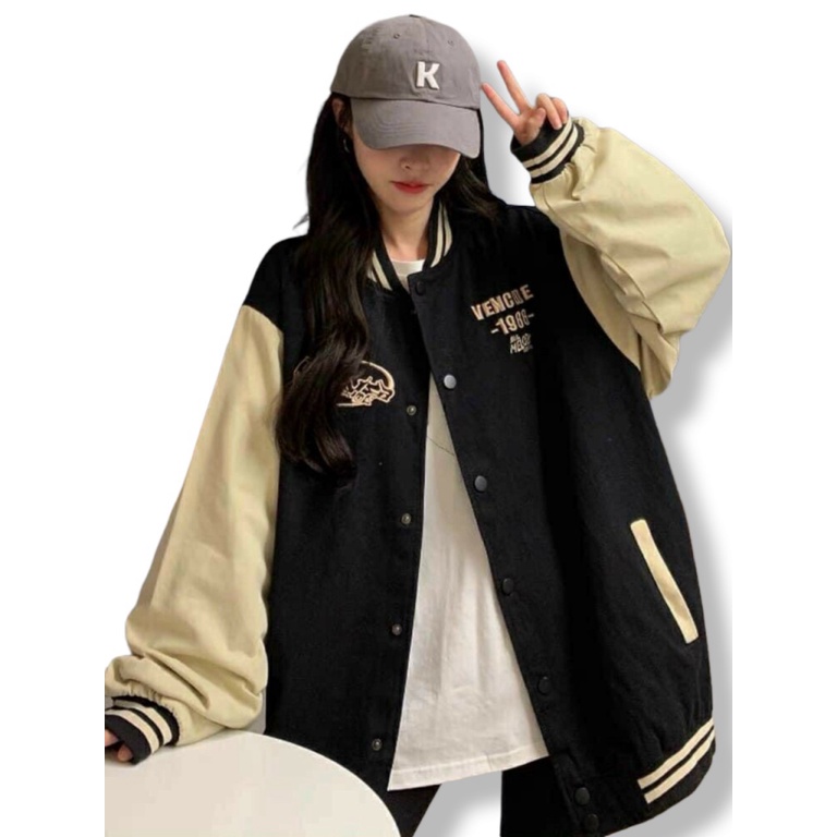 Áo Khoác Bomber Nữ Form Lửng Phối Màu In Chữ GB Cực Xinh Mẫu Mới Cực HOT -  CLITUS FASHION