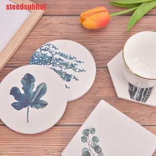 Tấm Lót Cốc Cà Phê/ Trà Bằng Sứ In Họa Tiết Độc Đáo Chống Trượt Tiện Dụng