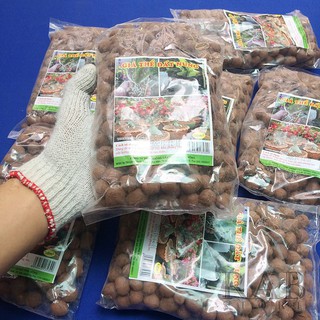 Viên đất nung trồng cây, giá thể đất nung giống cây trồng phú nông, thể tích gói 1 lít