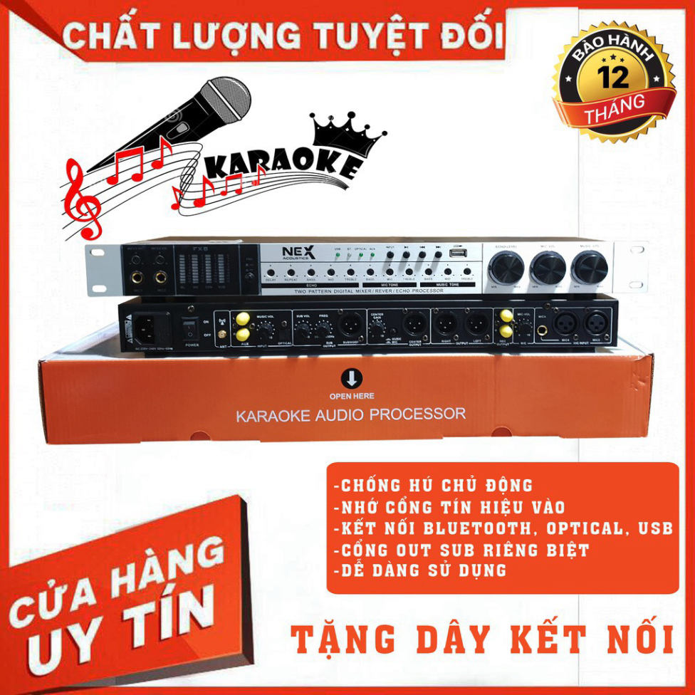 Vang Cơ chống hú NEX FX8 Phiên bản Mới nhất 2021, Có Cổng Quang-Bluetooth, USB, Hàng Chuẩn Main Xịn 100%