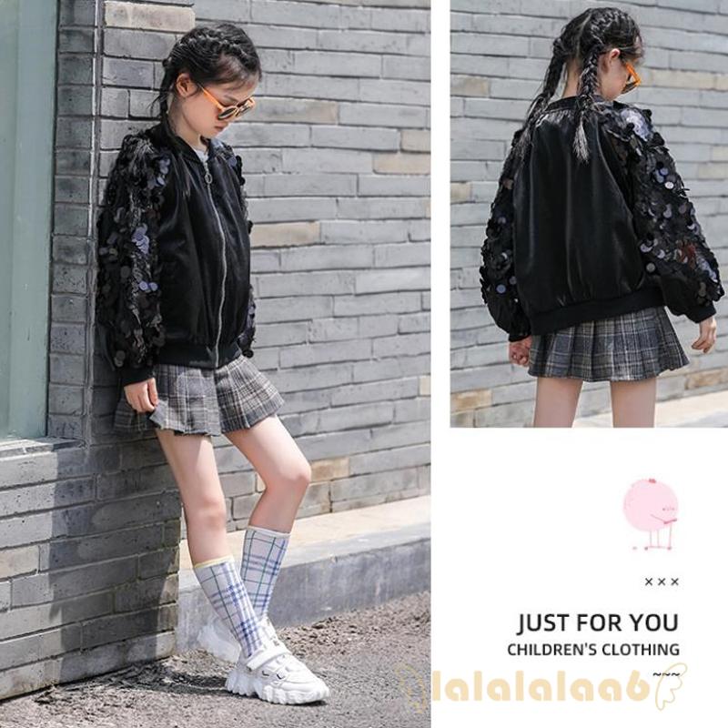 Áo Khoác Cardigan Cổ Đứng Dáng Rộng Đính Kim Sa Lấp Lánh Thời Trang Mùa Thu Cho Bé Gái