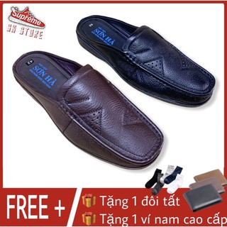 Giầy sục sapo da nam hở gót da bò 100% sơn hà - gs02
