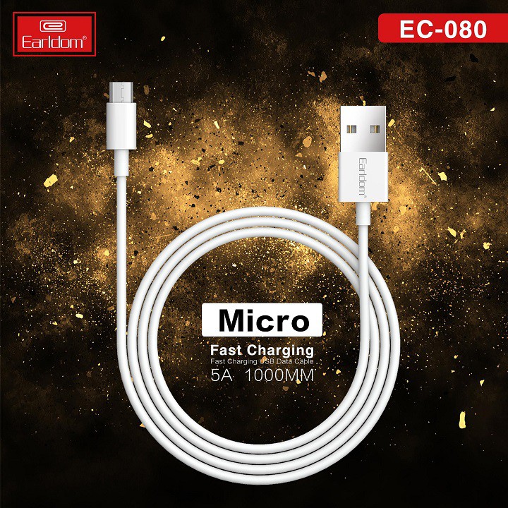 Dây Cáp Sạc Nhanh Giá Rẻ EC-080 Earldom 5A Chính Hãng cổng Type C Micro Lightning sạc tốt cho Iphone Samsung Xioami