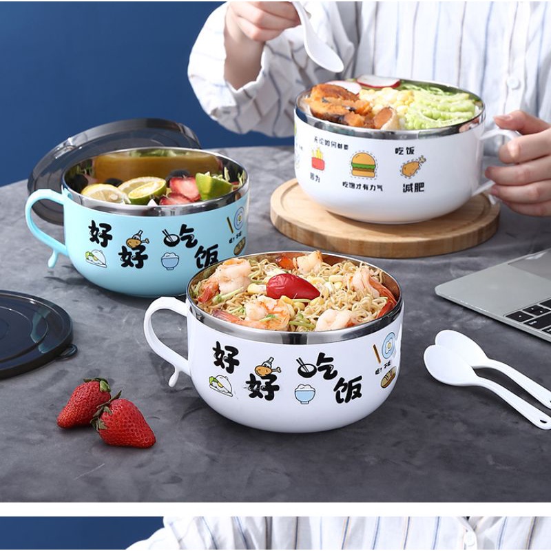 Bát úp Mì Ninox 304.Thiết kế thông minh giá kê điện thoại,