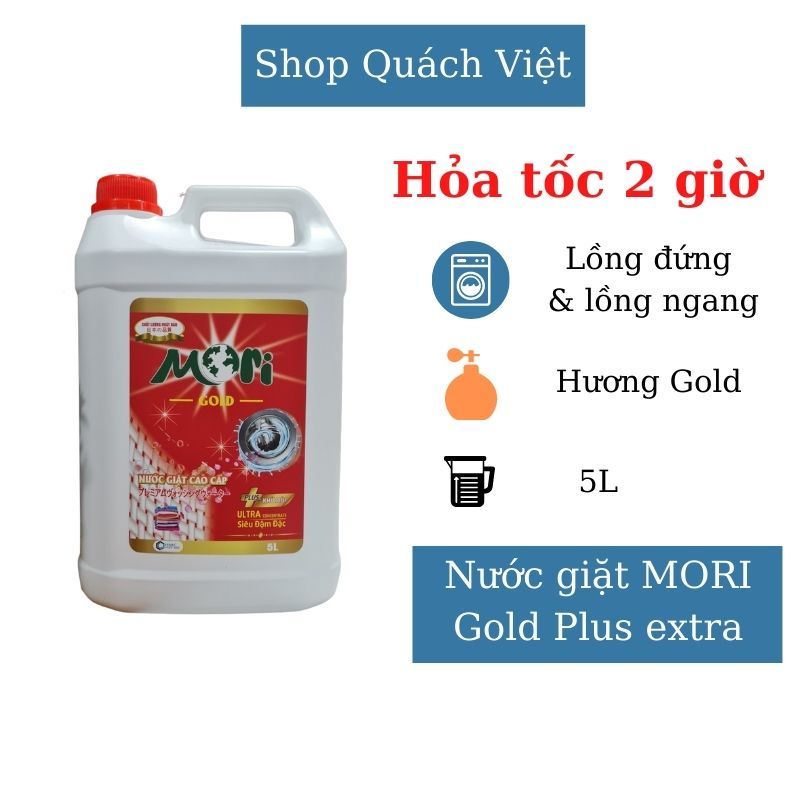 Nước giặt cao cấp MORI - Gold plus extra, dung tích 5L