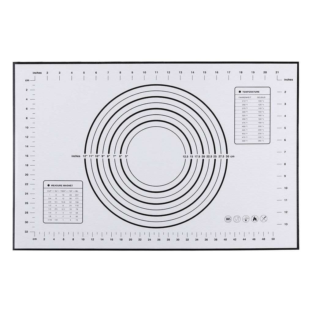 Miếng lót nhào bột làm bánh chất liệu silicon chống dính màu đỏ / đen tiện dụng