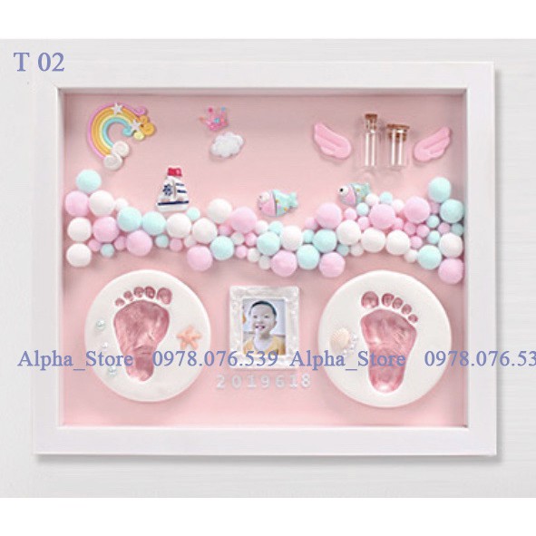 [Hàng có Sẵn]  Bộ khung ảnh in dấu tay chân cho bé