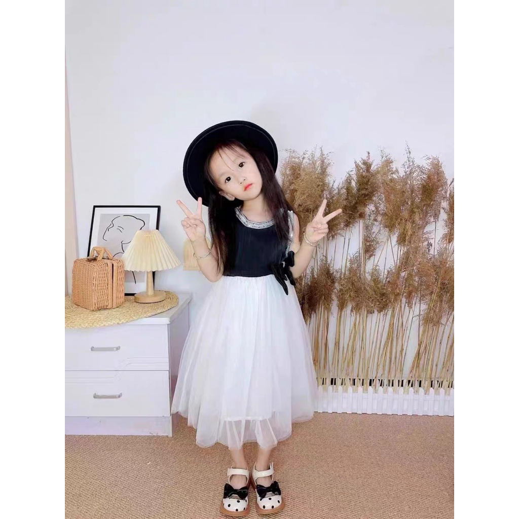 Giày búp bê bé gái, Giày sandal bé gái chấm bi quai dán phối nơ chất da PU mềm chống trơn trượt tốt  M13