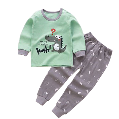 Bộ Đồ Ngủ Pijama 2 Món Họa Tiết Hoạt Hình Cho Bé