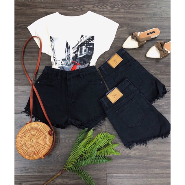 💖Short jean đen giãn tua lai bigsize 32-40