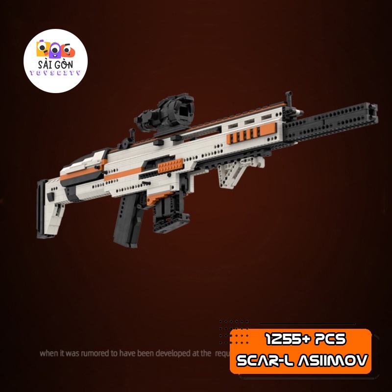 Đồ Chơi Lắp Ráp Rèn Luyện Trí Tuệ Mô Hình CSGO PUBG Súng Scar-L Asiimov Cực Hot Trong PUBG Với 1255+ PCS - MOC Kevin183