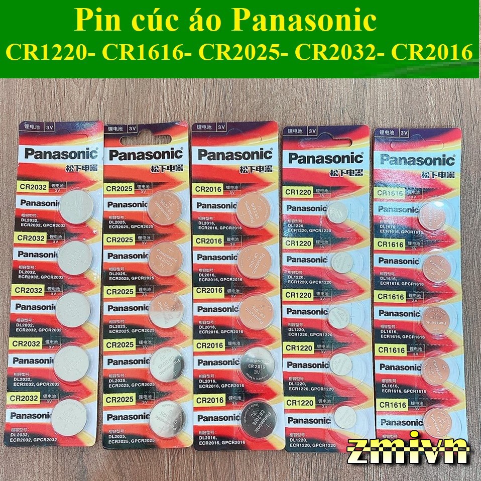 Pin Cúc Áo Panasonic CR2032 - CR2025 - CR2016 - CR1616 - CR1220  3V Lithium