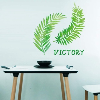 Decal dán tường lá xanh victory