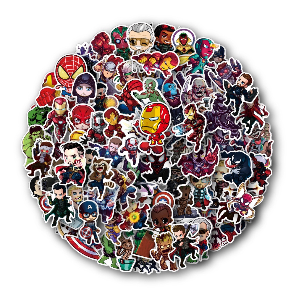DISNEY 200 / 100 / 50 Miếng Dán Marvel The Avengers Trang Trí Nón Bảo Hiểm Laptop