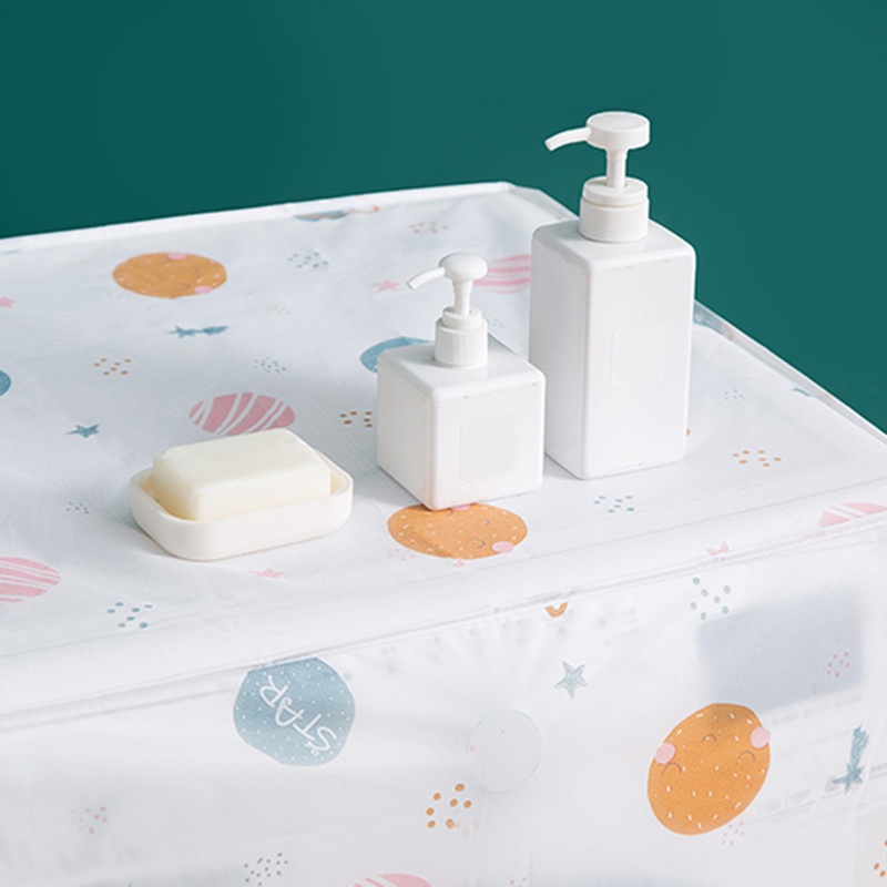 Túi Đựng Máy Giặt Chống Bụi Chống Nước Có Khóa Kéo In Hoạt Hình Dễ Thương