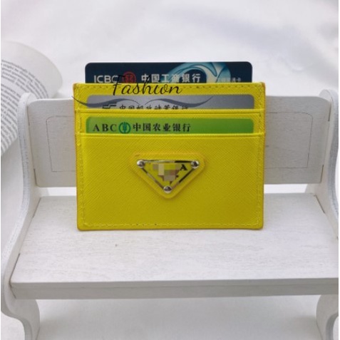 Ví Prada chất liệu da PU 4 ngăn siêu mỏng đựng thẻ thời trang cho nam nữ