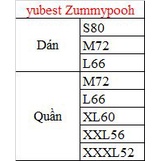 ( NEW )Tã bỉm ZummyPooh by Yubest quần dán đủ size S80/M72/L66/XL60/XXL56/XXXL52